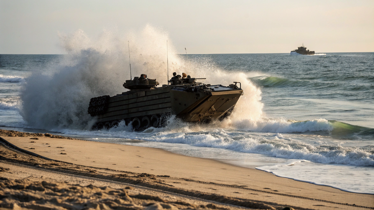 Esse veículo sai da estrada, entra no rio e continua andando do outro lado sem parar em nenhum momento