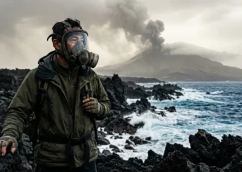 Miyakejima, uma ilha de 55 km² no Oceano Pacífico, a 180 km ao sul de Tóquio (imagem ilustrativa)