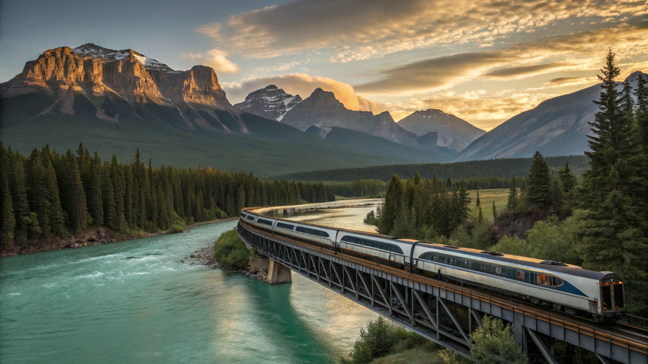 Esse trem canadense tem teto de vidro e atravessa as montanhas mais bonitas da América do Norte durante o dia
