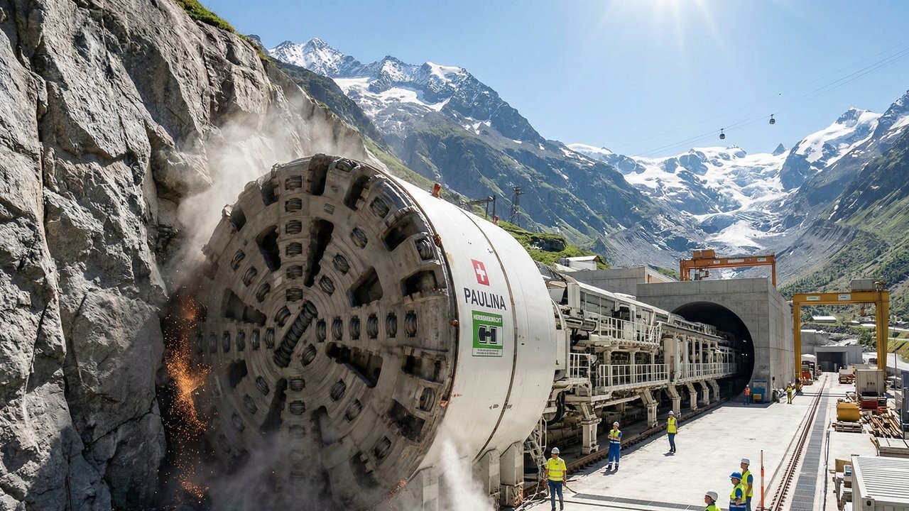 Com investimento de US$ 2,7 bilhões e 17 km de extensão, o segundo túnel de São Gotardo virou a maior obra de segurança viária nos Alpes suíços