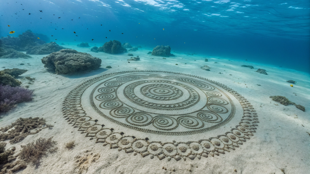 Aventureiros descem ao fundo do Mediterrâneo e encontram 1.400 círculos gigantes desenhados milimetricamente na areia