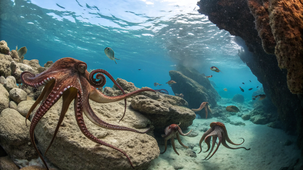 Descoberta de cidade de polvos "antissociais" prova que a evolução marinha seguiu um caminho inesperado