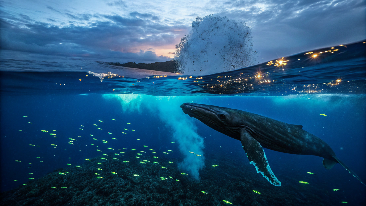 O segredo nojento do oceano: urina e fezes de baleias fazem o mar explodir em 10% de vida no verão