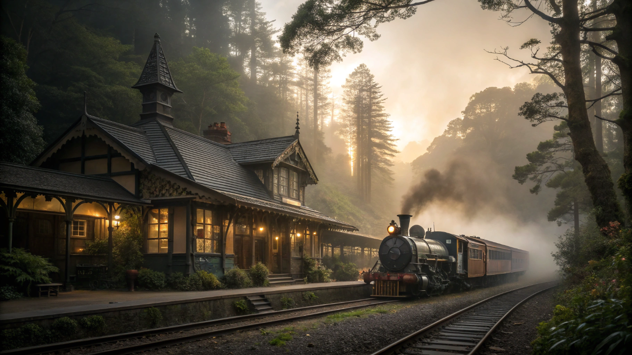 A 48 quilômetros da capital, o trem inglês de 1867 te leva para uma vila coberta por neblina que parou no tempo