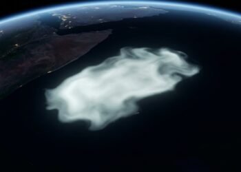 O registro inicial documentou uma mancha luminosa de 15.400 km² na costa da Somália, que durou 3 noites consecutivas