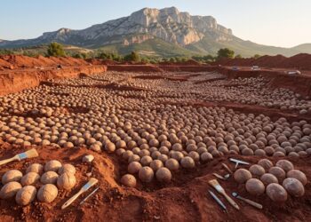 No sul da França, ao pé da Montanha Sainte-Victoire, pesquisadores escavam há uma década um dos campos de ovos de dinossauros mais densos já registrados no mundo