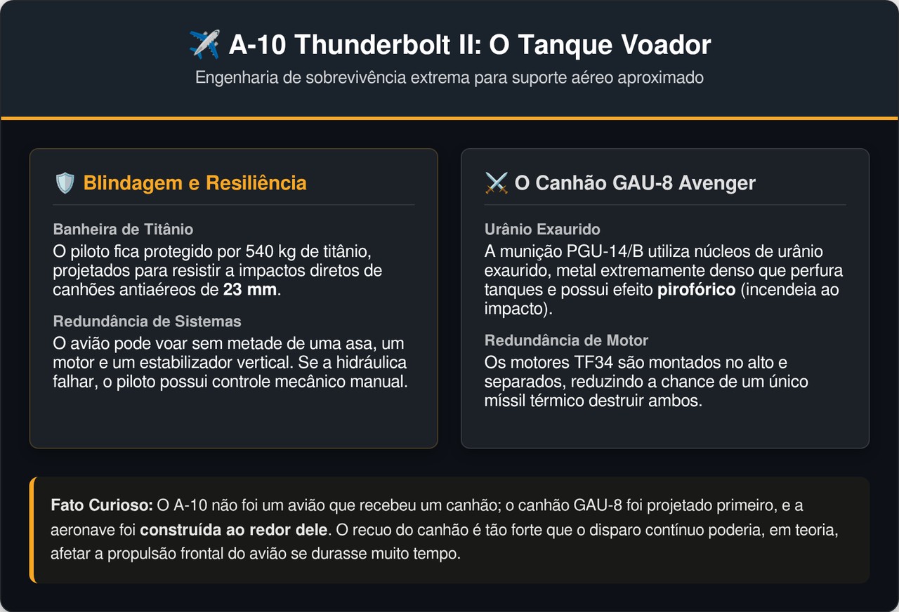 A Força Aérea americana mantém o A-10 em operação com sistemas digitais modernos porque nenhuma alternativa consegue substituí-lo