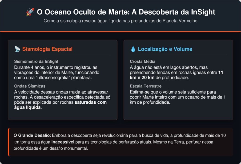 A NASA confirmou que existe um oceano gigante escondido sob o solo de Marte e o tamanho dele vai te deixar boquiaberto