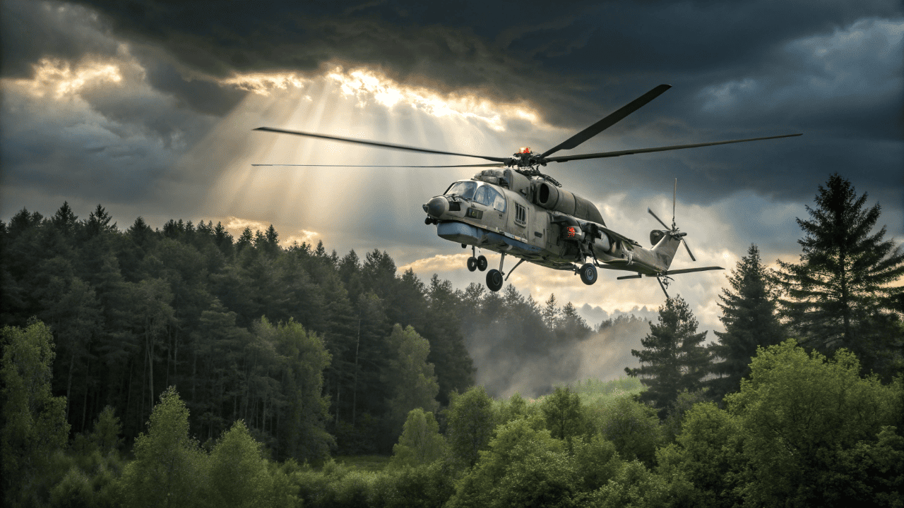 A blindagem de aço e titânio do MI-24 Hind faz dele o único helicóptero do mundo que rivaliza com um tanque