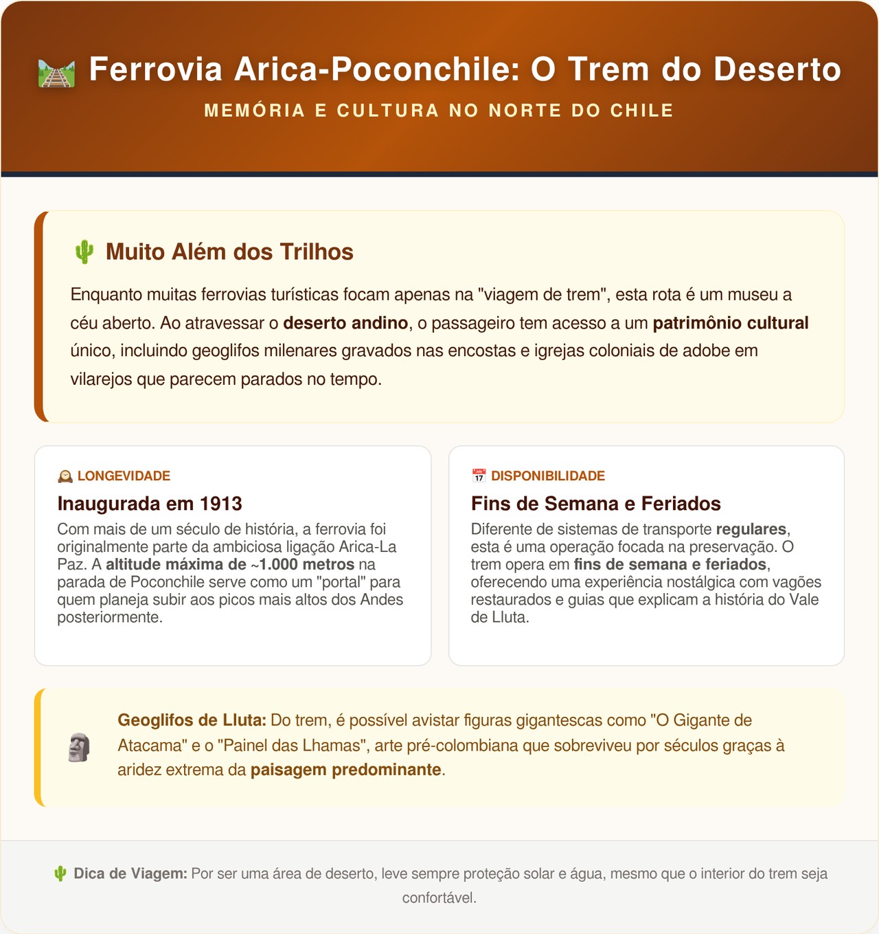 A ferrovia chilena inaugurada em 1913 ainda sobe os Andes e entrega paisagens que parecem saídas de outro planeta