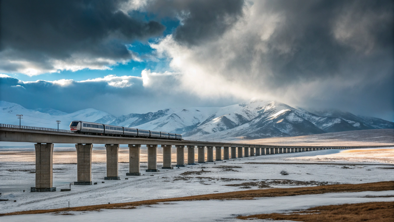 A ferrovia mais alta do planeta cruza 1956 quilômetros de gelo eterno a 5072 metros de altitude bombeando oxigênio para os passageiros não desmaiarem