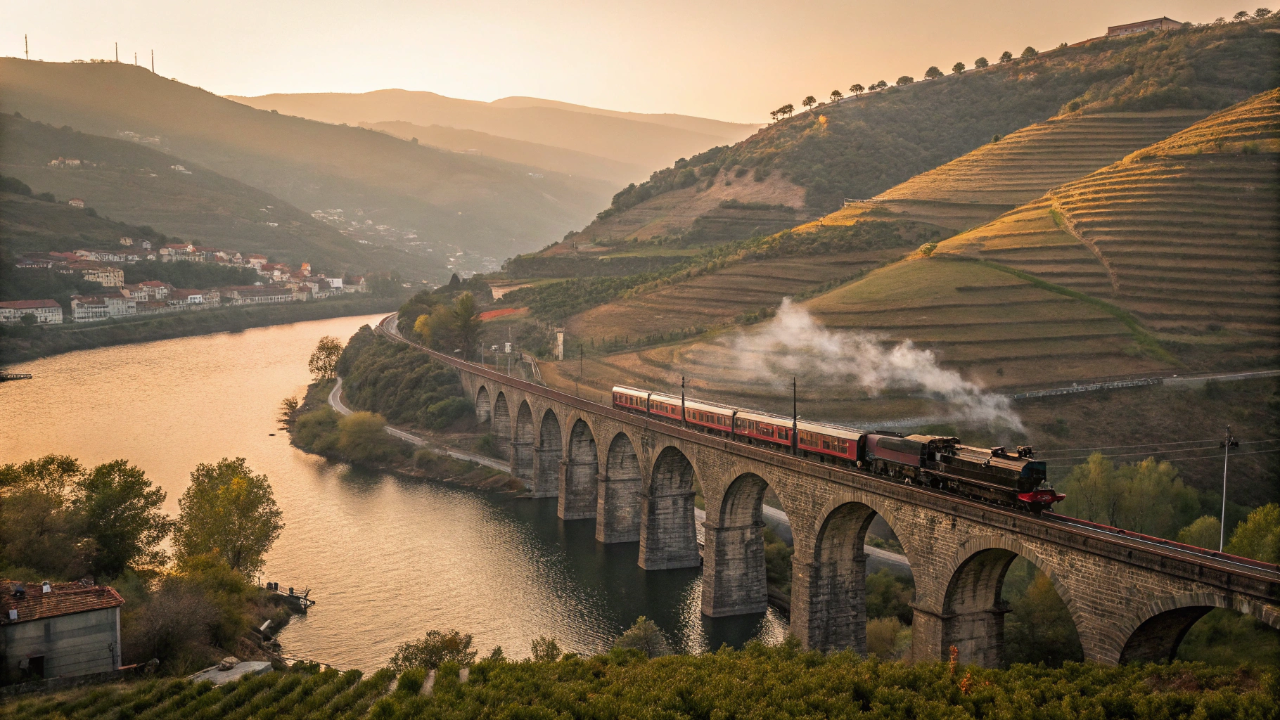 A ferrovia portuguesa inaugurada em 1887 que serpenteia 200 quilômetros de vinhedos e é considerada uma das mais bonitas do planeta