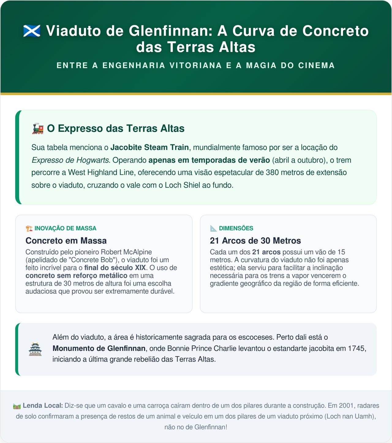 A mágica rota ferroviária imortalizada no cinema atrai milhares de turistas para cruzar um espetacular viaduto de 21 arcos a 30 metros de altura sobre paisagens dramáticas
