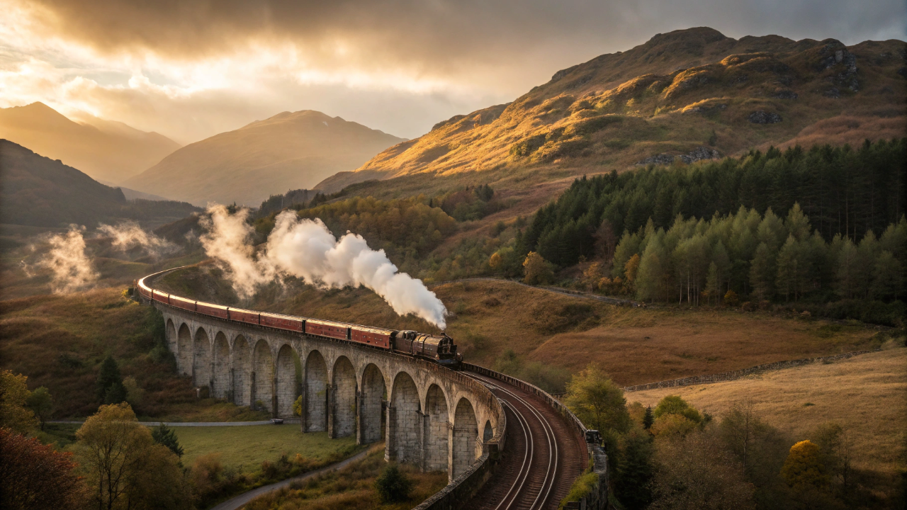 A mágica rota ferroviária imortalizada no cinema atrai milhares de turistas para cruzar um espetacular viaduto de 21 arcos a 30 metros de altura sobre paisagens dramáticas