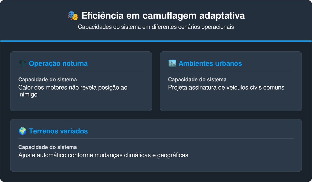 A próxima etapa da tecnologia é combinar mudança de cor e temperatura, criando um blindado que desaparece tanto no infravermelho quanto no espectro visual