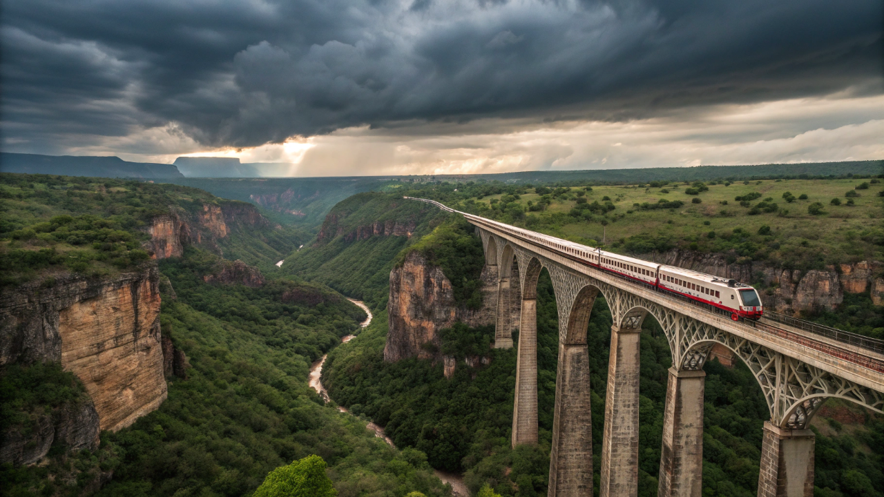 A rota ferroviária monumental que cruza desfiladeiros 4 vezes maiores que o Grand Canyon através de 37 pontes e 86 túneis