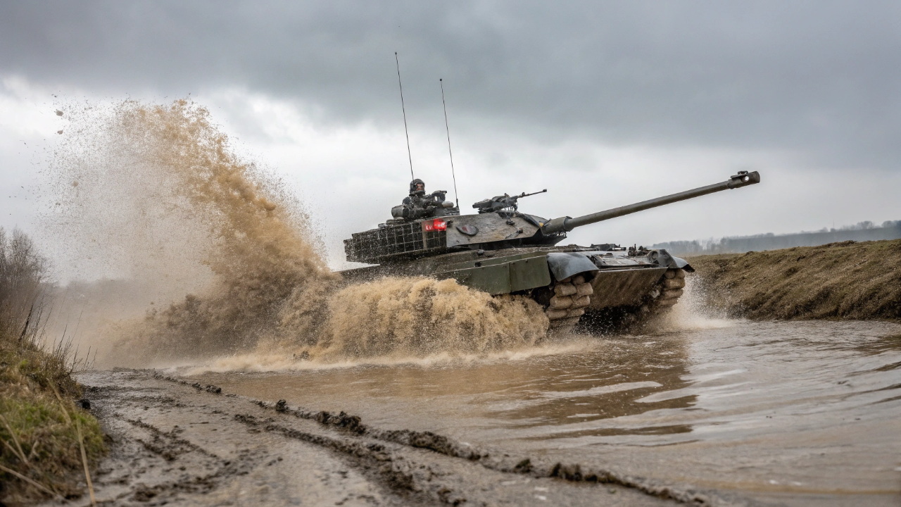 Custando impressionantes US$ 8 milhões por unidade, o tanque mais avançado do mundo possui suspensão que se ajoelha para atirar em montanhas e cruza rios submerso a 4 metros de profundidade