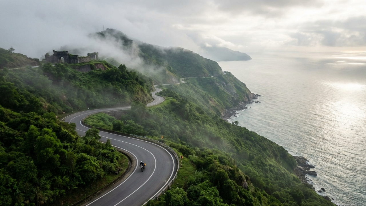 Com 21 km e 496 metros de altura sobre o mar, o Passo das Nuvens no Vietnã surge como um marco da engenharia costeira