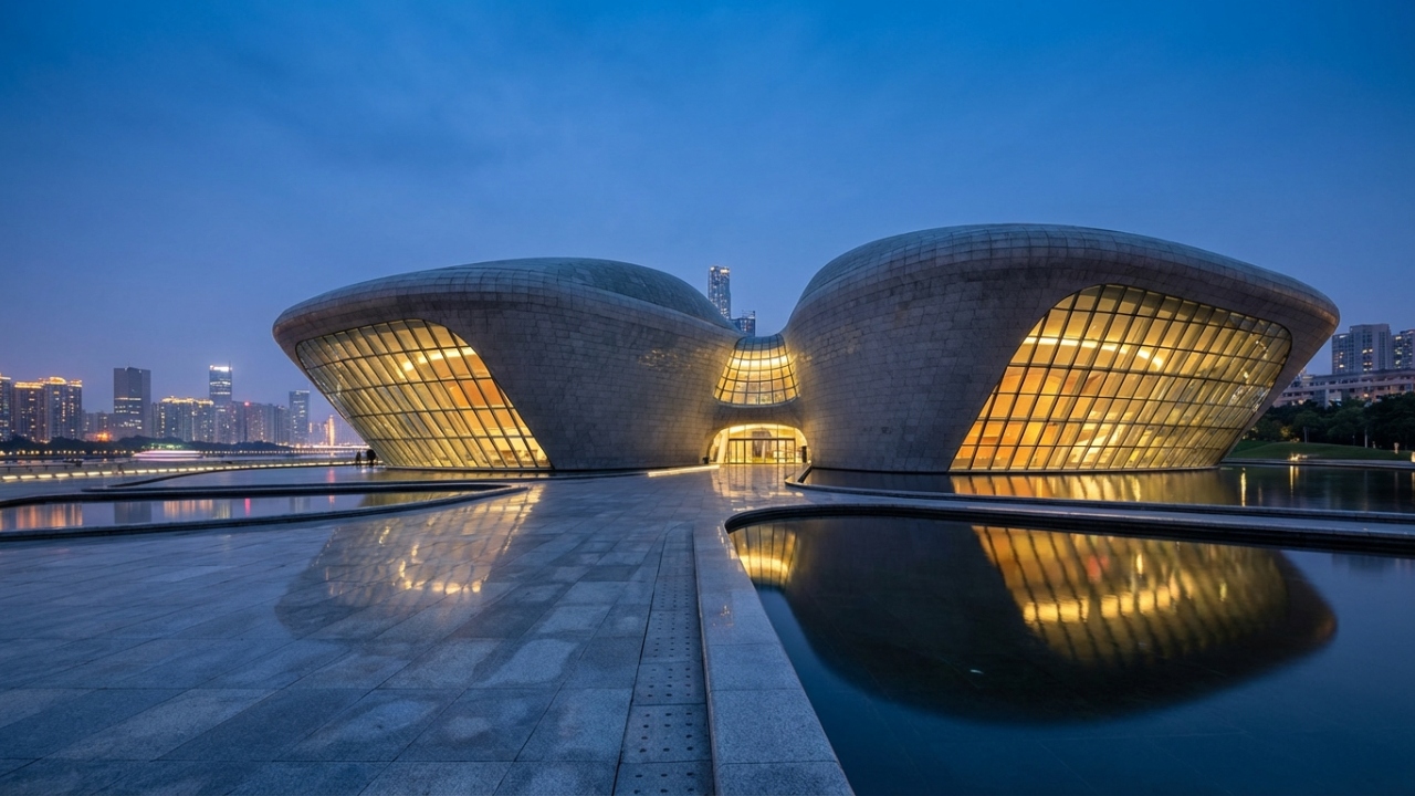 Com 70.000 m² e formato de seixos, a casa de ópera na China surge como um ícone de engenharia e design futurista