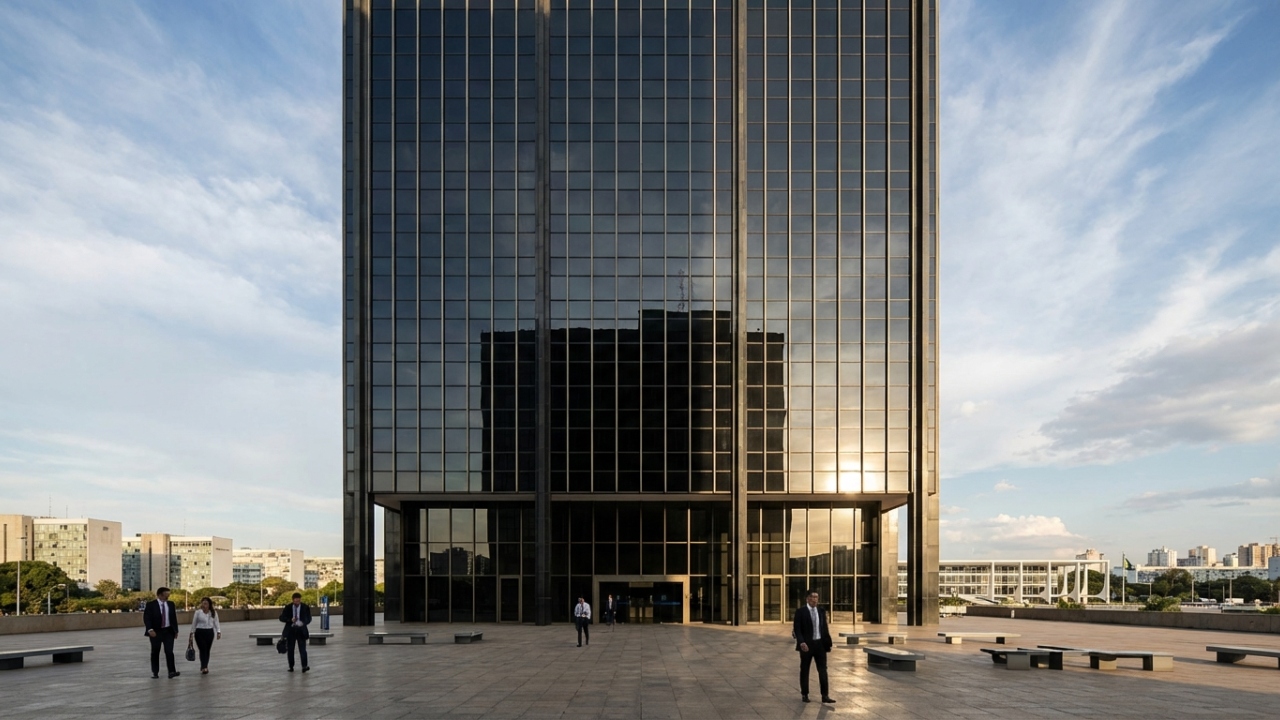Com 25.493 m² de área e fachada monumental, a sede da Caixa em Brasília surge como um recorde da engenharia modernista