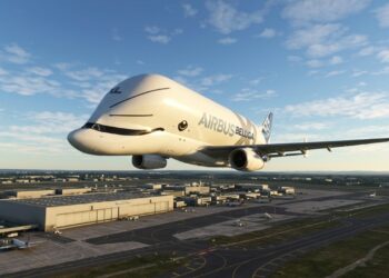 Existe um avião que parece ter saído de um desenho animado: barriga esférica gigante, cabine rebaixada e um nariz que abre para expor um compartimento enorme