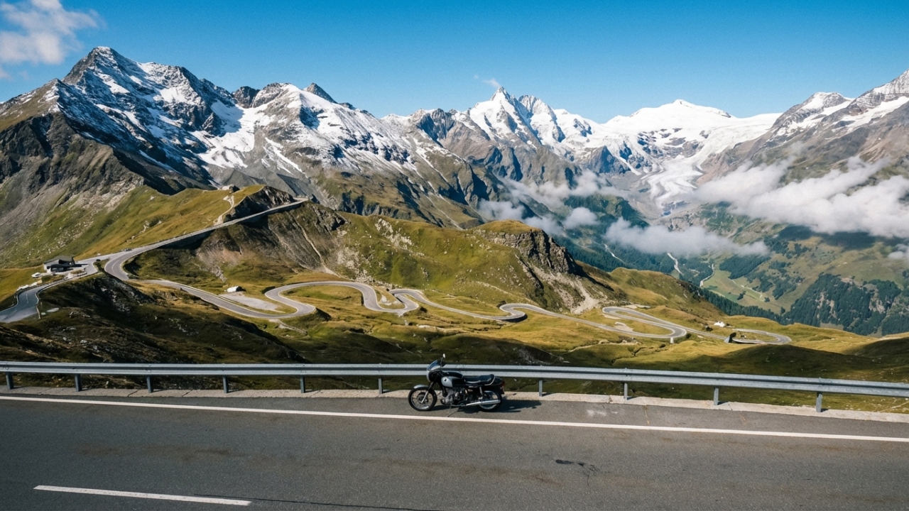 Com 36 curvas fechadas que sobem a 2.504 metros de altitude, a rodovia alpina austríaca surge como um dos trajetos mais monumentais da Europa