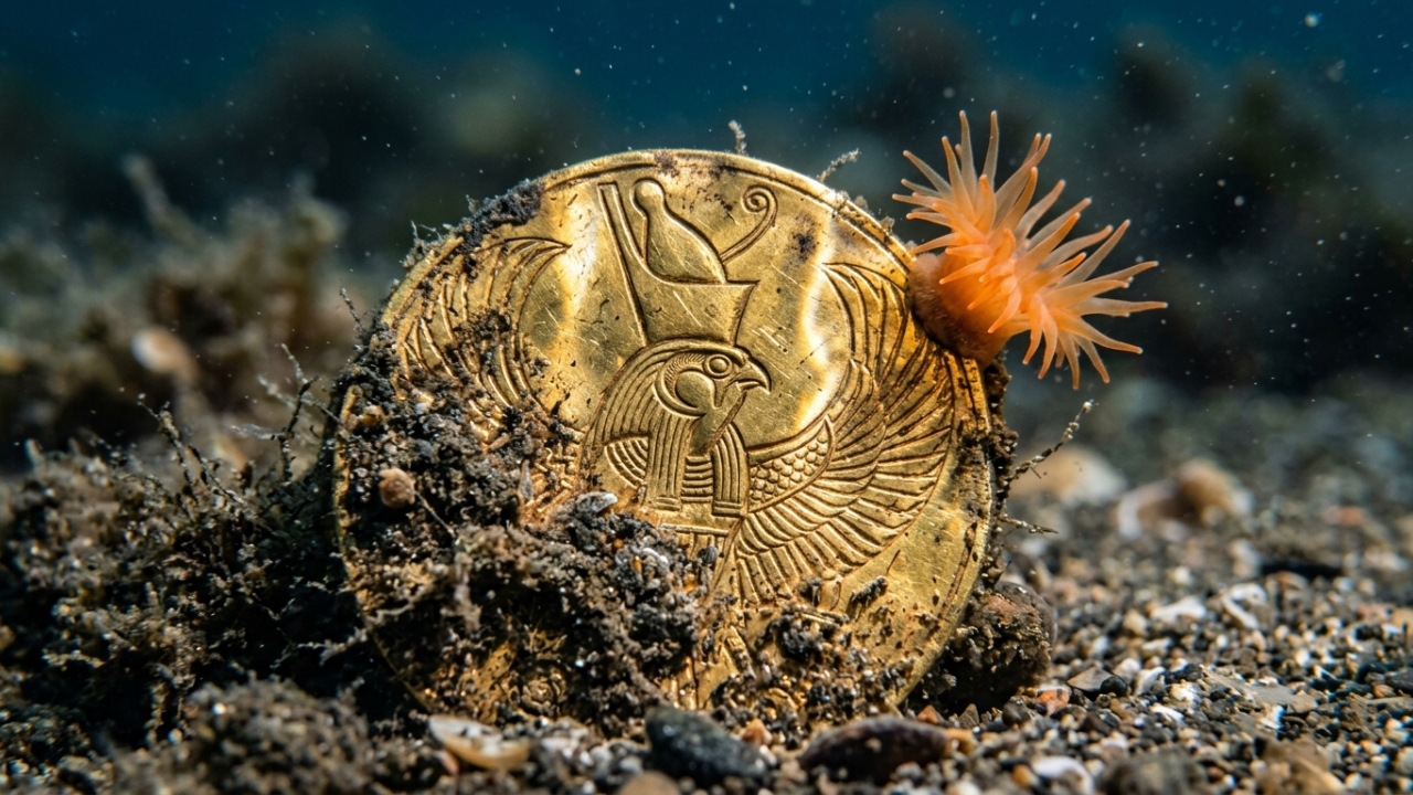 Localizada a 30 metros de profundidade no Egito, a estátua de cinco metros e os templos de ouro de uma cidade submersa revelam ritos religiosos de 1.200 anos