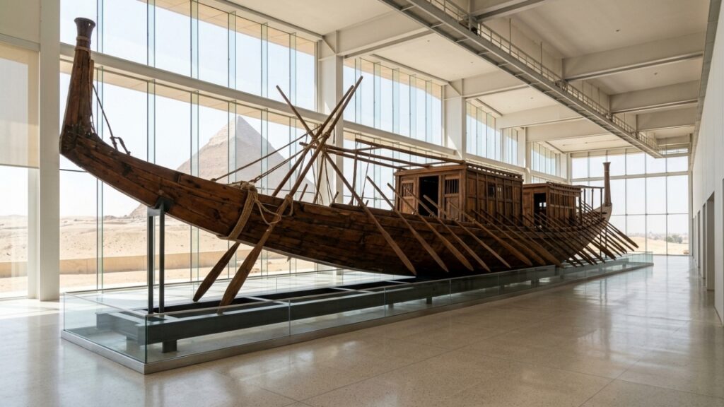 Reconstituição de barco solar com 45 metros de comprimento revela segredos da engenharia naval do antigo Egito e como a civilização transportava seus faraós