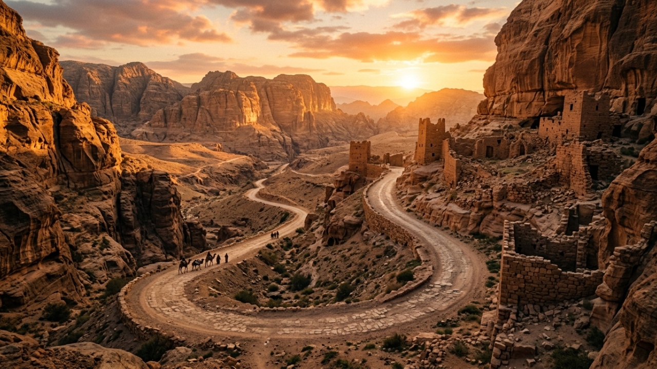 Com mais de 5.000 anos de história, a via no deserto da Jordânia permanece como uma das rotas comerciais e de peregrinação mais antigas e vitais da antiguidade