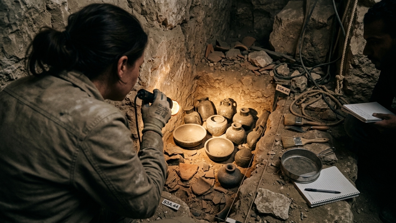 Quase 30 mil vasos de cristal polidos com tecnologia desconhecida foram encontrados em uma câmara de 40 metros de profundidade sob a pirâmide de Sacará