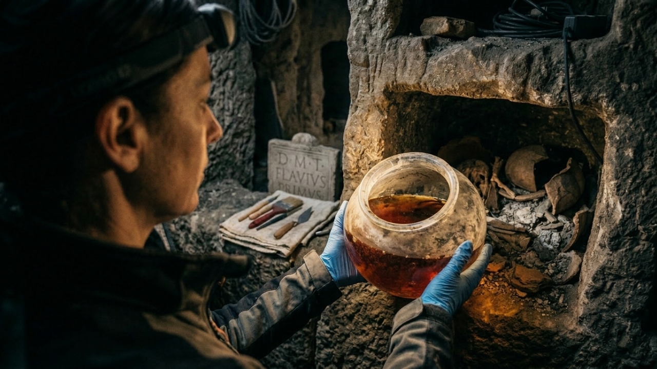 Arqueólogos abrem urna intacta de 2 mil anos e encontram o vinho líquido mais antigo da história da humanidade