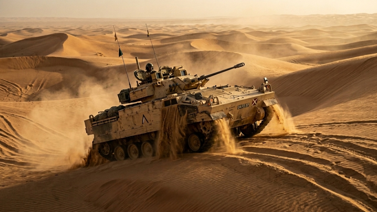 Projetado para transportar 7 soldados de infantaria o blindado britânico de 25 toneladas cruzou desertos escaldantes durante a Guerra do Golfo