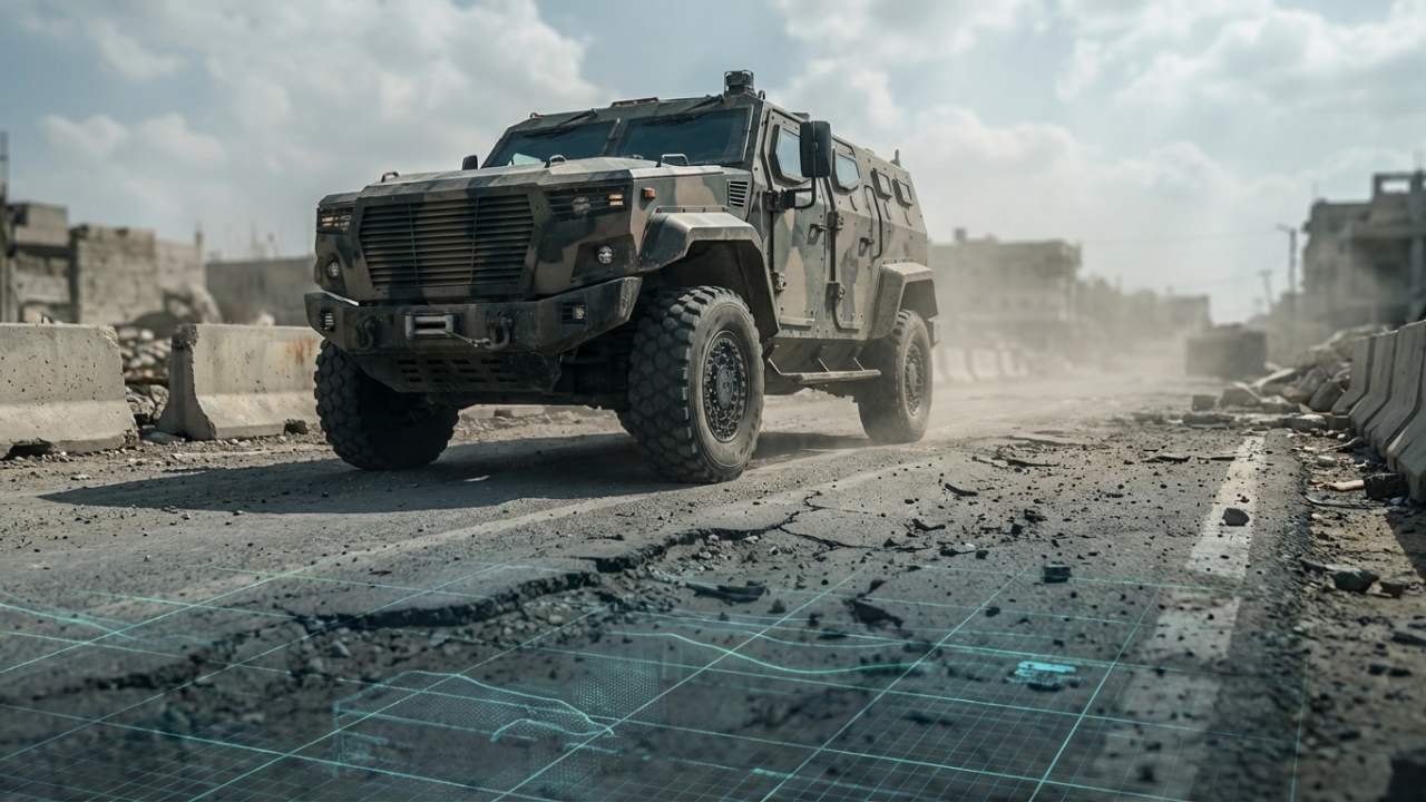 Os laboratórios do Exército dos EUA criaram um veículo que projeta mapas em realidade aumentada do que existe abaixo do asfalto