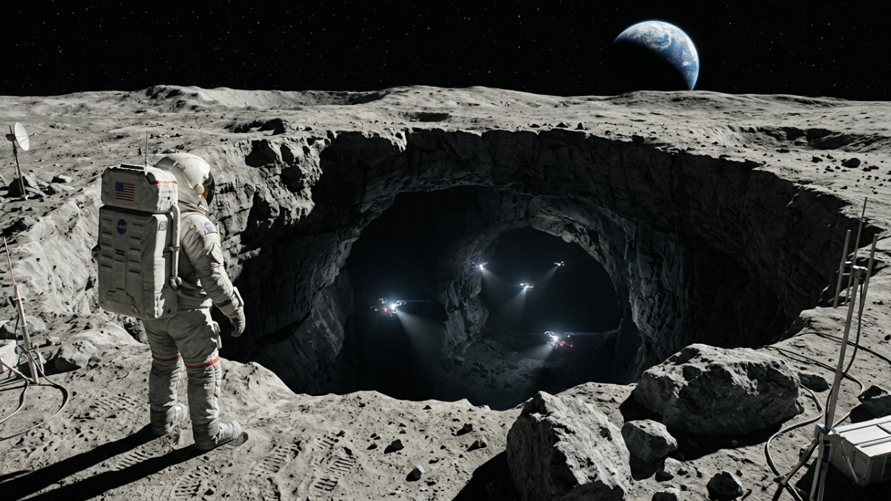 Radar detecta caverna com mais de 100 metros de profundidade na Lua que pode abrigar humanos no futuro