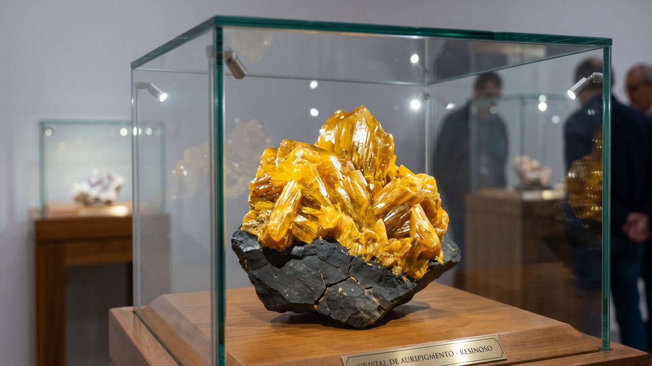 Esqueça o ouro, pois esta gema amarela com 61% de arsênico surge como um veneno letal e um extremo brilho resinoso 