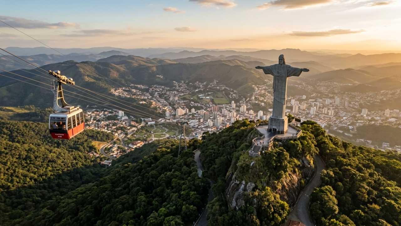 Com 30 metros de altura total e situado na Serra de São Domingos, o Cristo Redentor em Poços de Caldas virou o 3º maior do Brasil
