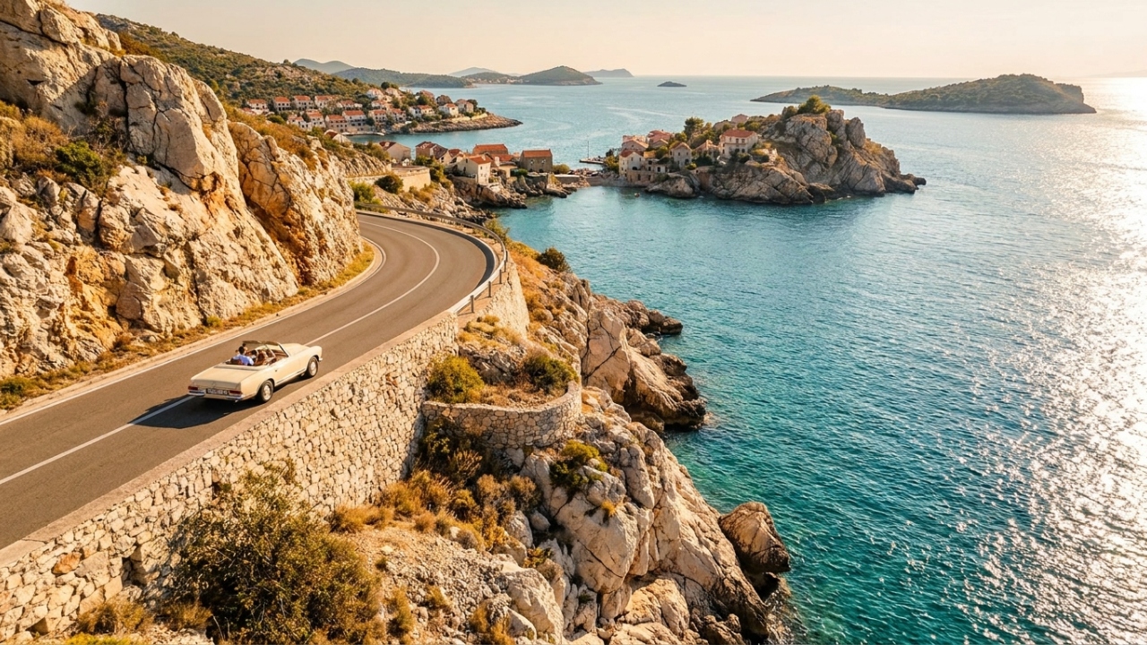 Com cerca de 600 km de extensão pela costa do Adriático, a rodovia croata surge como uma referência de engenharia cênica e beleza mediterrânea