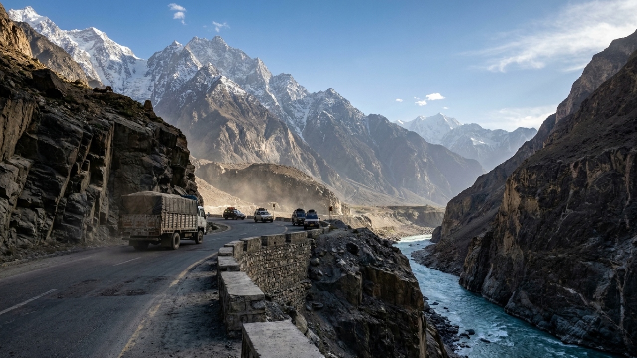 Com 1.300 km de extensão e picos de 4.693 metros, a rodovia da Amizade quebra um recorde de engenharia como a estrada internacional pavimentada mais alta do mundo