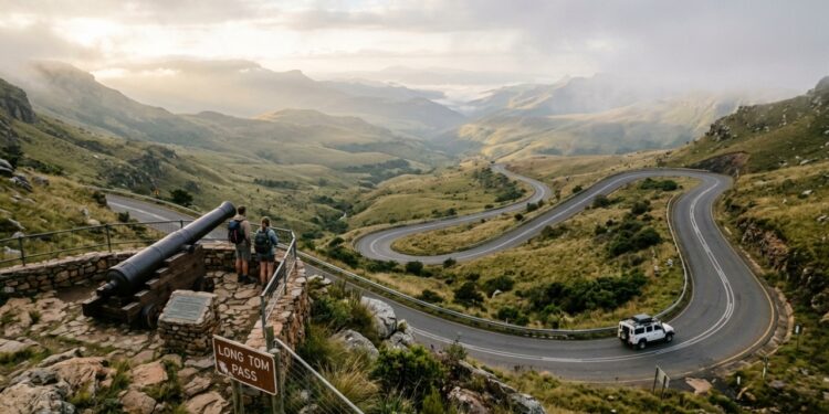A montanha sul-africana é vencida por esta estrada histórica de 2.150 metros de altitude, famosa por seu papel nas guerras do século XIX