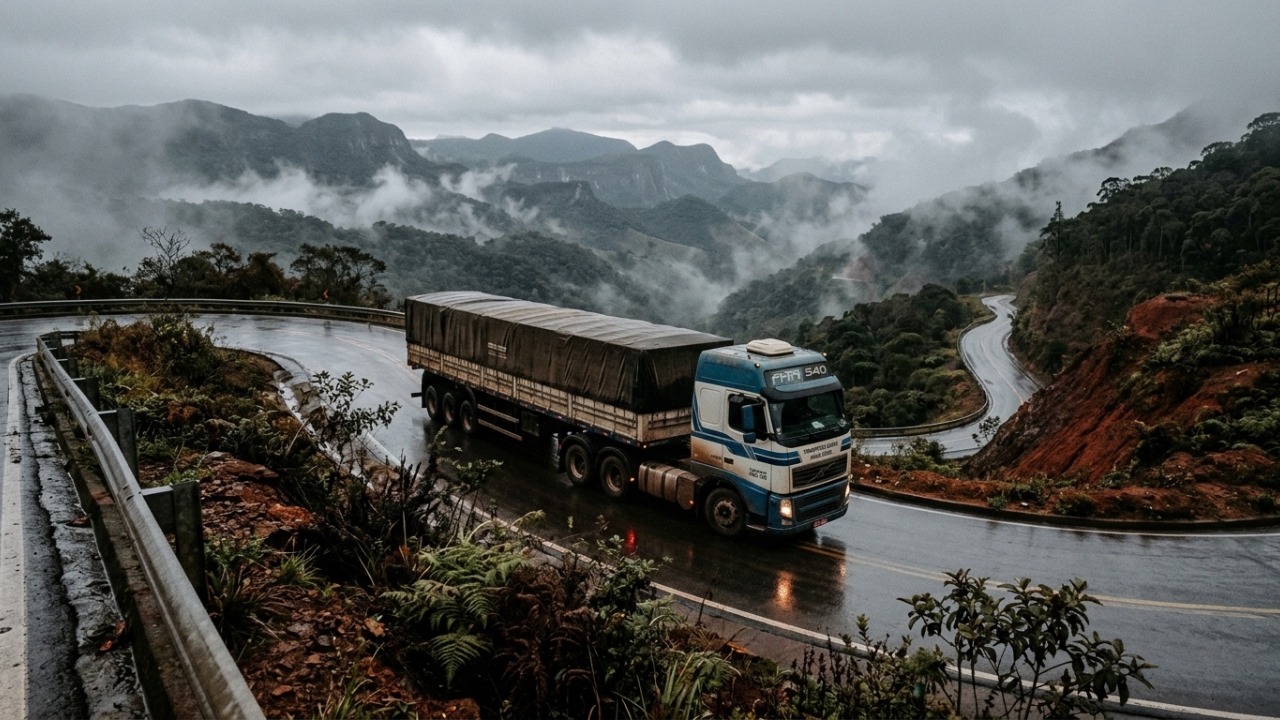 Caminhoneiros que trafegam diariamente pelo trecho mineiro enfrentam curvas com ângulos perigosos e tráfego pesado que exigem controle absoluto dos freios nas descidas
