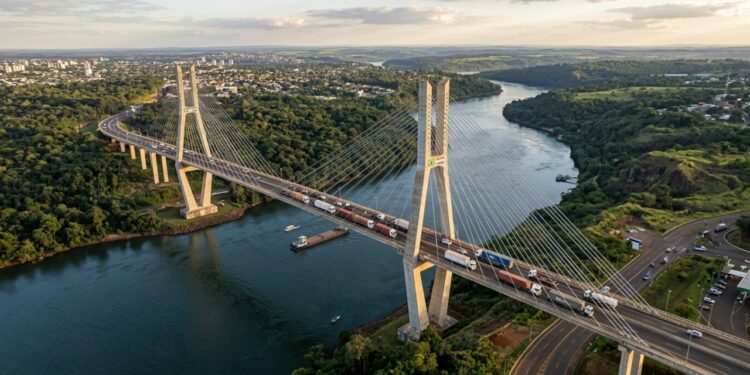 Investindo 1,9 bilhão de reais em 760 metros de extensão, a Ponte da Integração une Brasil e Paraguai como um recorde da engenharia moderna