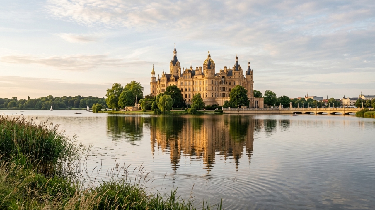 Situado em uma ilha e com 653 cômodos, o palácio de 1857 destaca-se como uma das residências reais mais imponentes e admiráveis de todo o território alemão