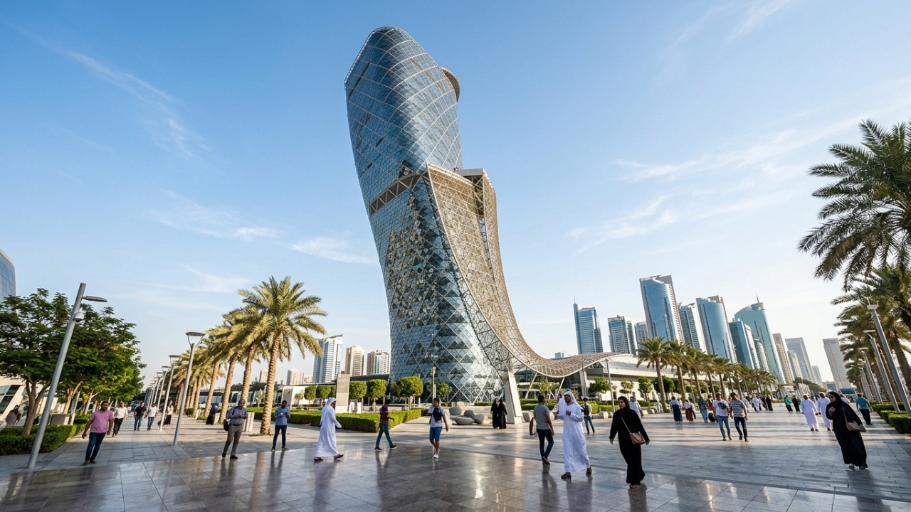 O arranha céu de 35 andares no Oriente Médio que desafia completamente a gravidade e a física ao ser construído com uma inclinação de 18 graus exatos superando de forma absoluta e segura a famosa e histórica Torre de Pisa