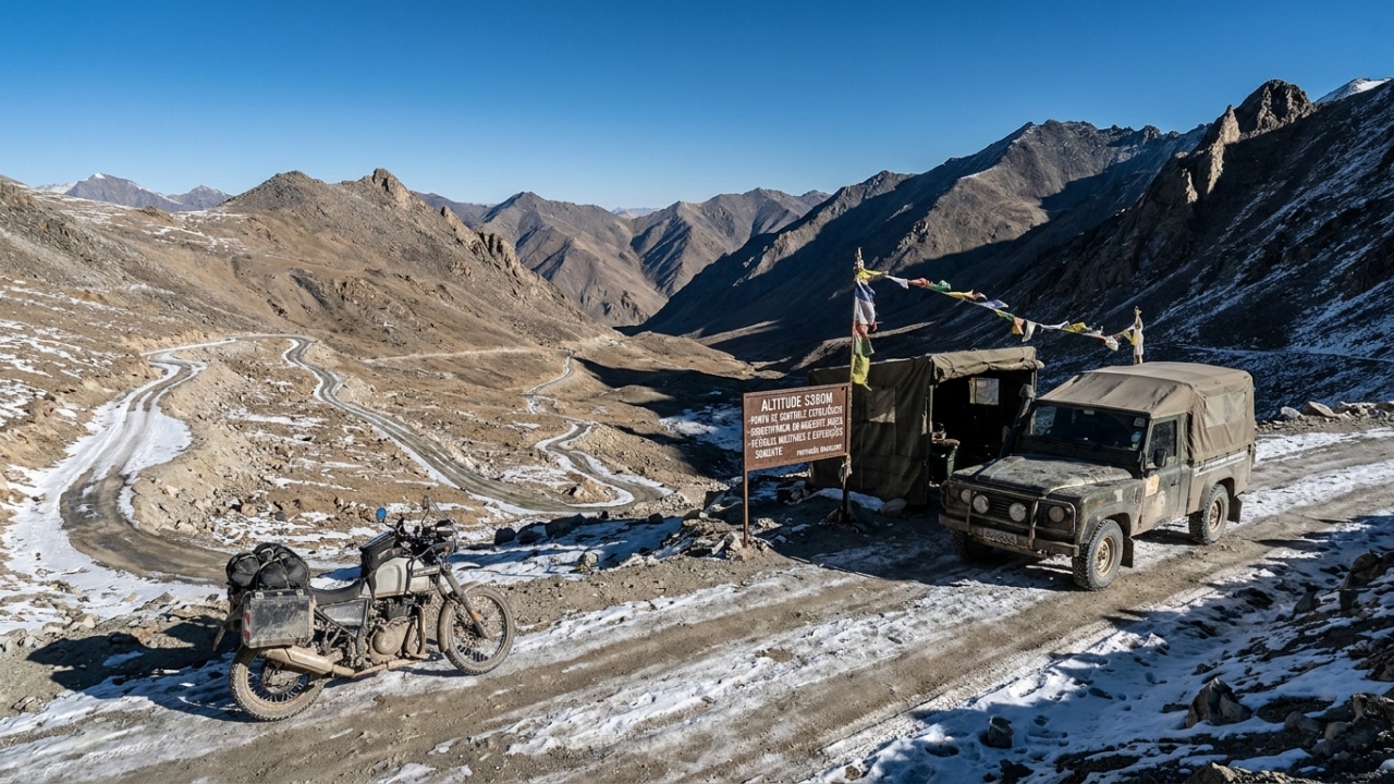 Com 5.360 metros de altitude, a passagem de Chang La na Índia desafia a engenharia e surge como uma das rotas mais extremas e elevadas da Ásia