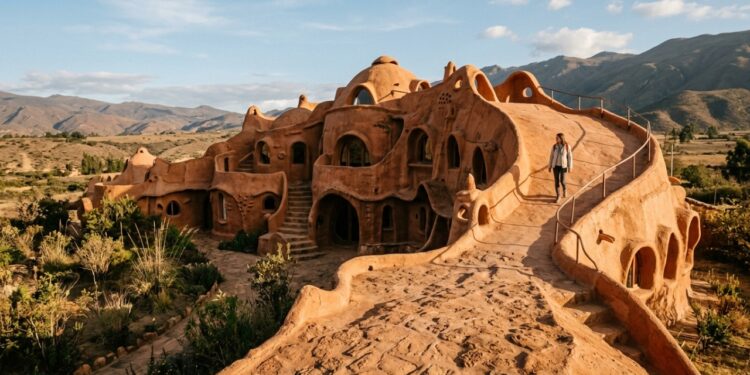 Com 500 metros quadrados de argila cozida, a casa na Colômbia surge como a maior peça de cerâmica do mundo e um marco da construção