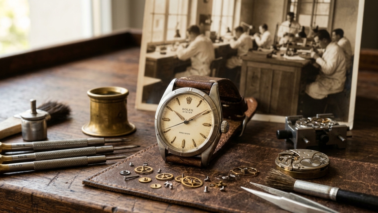 Fundada em 1905, a Rolex estabeleceu o padrão de precisão cronométrica ao fabricar o Oyster em 1926, o primeiro relógio de pulso à prova d'água da história