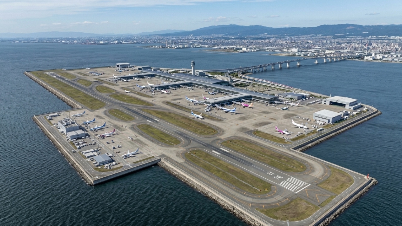 O engenhoso aeroporto internacional asiático construído sobre uma ilha artificial de 20 bilhões de dólares que está afundando lentamente no oceano e força engenheiros a erguerem o solo constantemente contra o completo colapso
