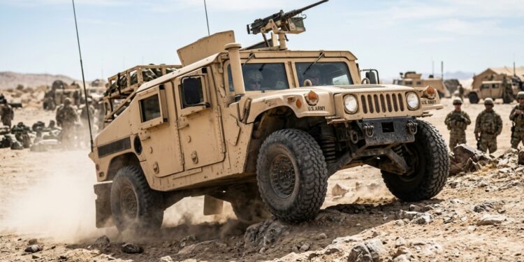 O Humvee tem quase 2,2 metros de largura e um centro de gravidade tão baixo que ele praticamente não capota em nenhum terreno