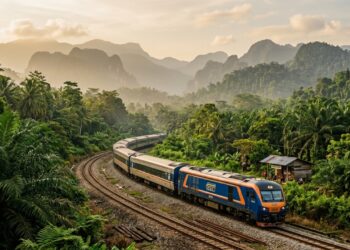 O trem que atravessa a selva tropical da Tailândia até as portas de Cingapura passa por paisagens que parecem saídas de um filme