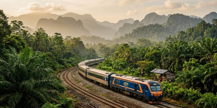 O trem que atravessa a selva tropical da Tailândia até as portas de Cingapura passa por paisagens que parecem saídas de um filme